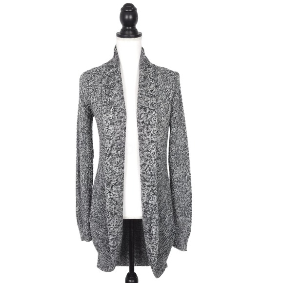Bobbie Brooks Sweaters - Bobbie Brooks Gray Marled Woven Open Front Sweater Long Sleeves Size Medium